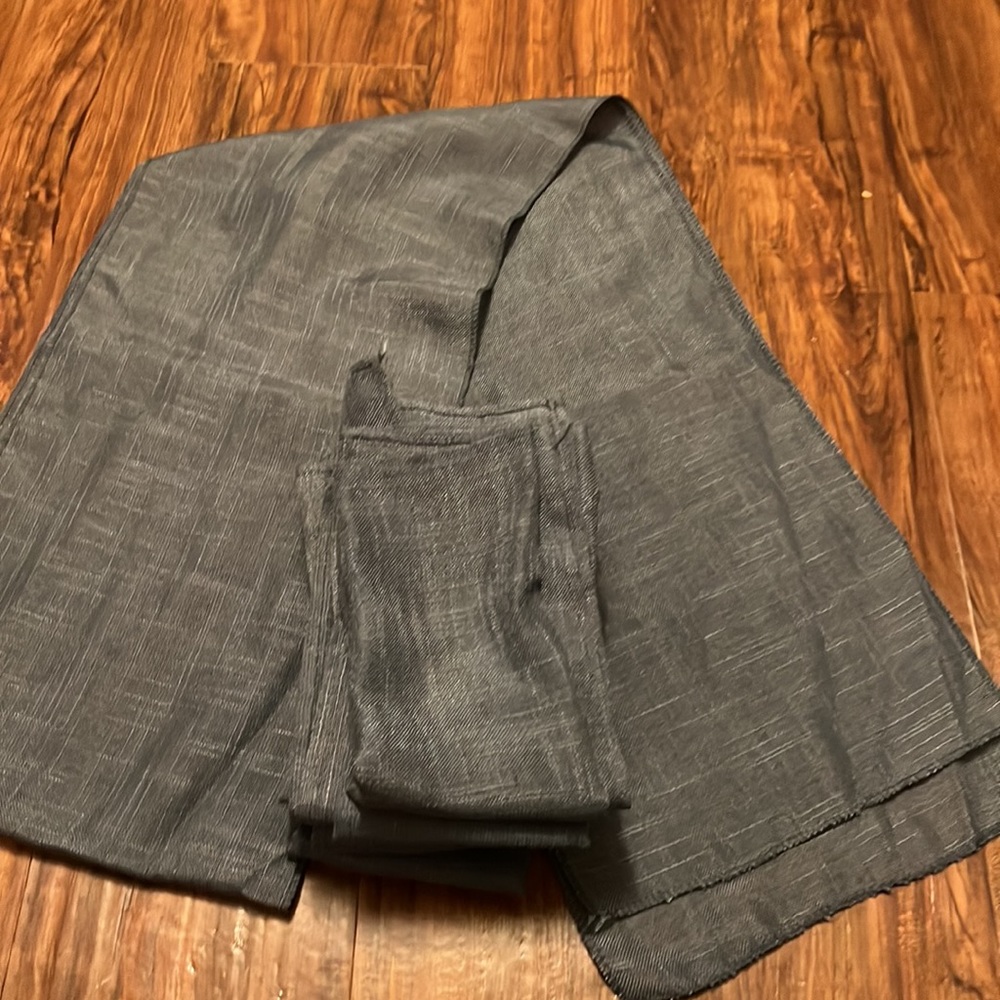 Blue gray slate color cloth napkin 20x20 bundle of 12 plus table runner 107"x12"